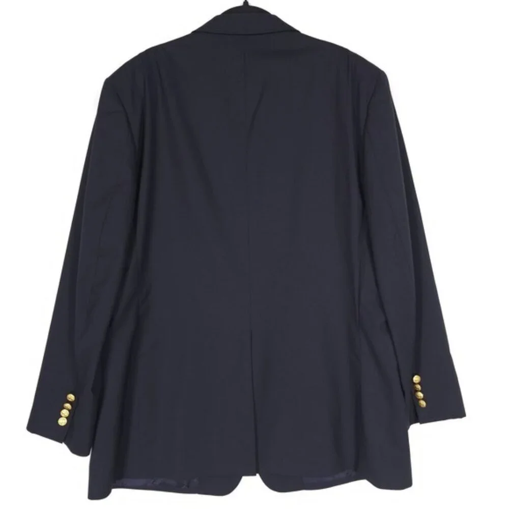 BROOKS‎ BROTHERS Men's Blazer 48L Regent 100% WOOL Black ITALY MADE Gold Button